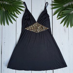 Guess Jeans Y2K Rhinestone Embellished Black Camisole Tank Top